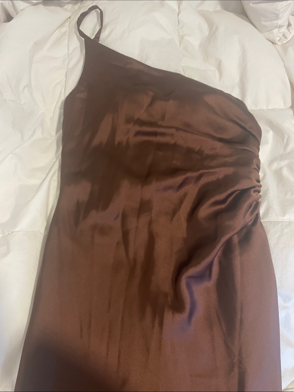 Revelry Jade Satin Mahogany Dress